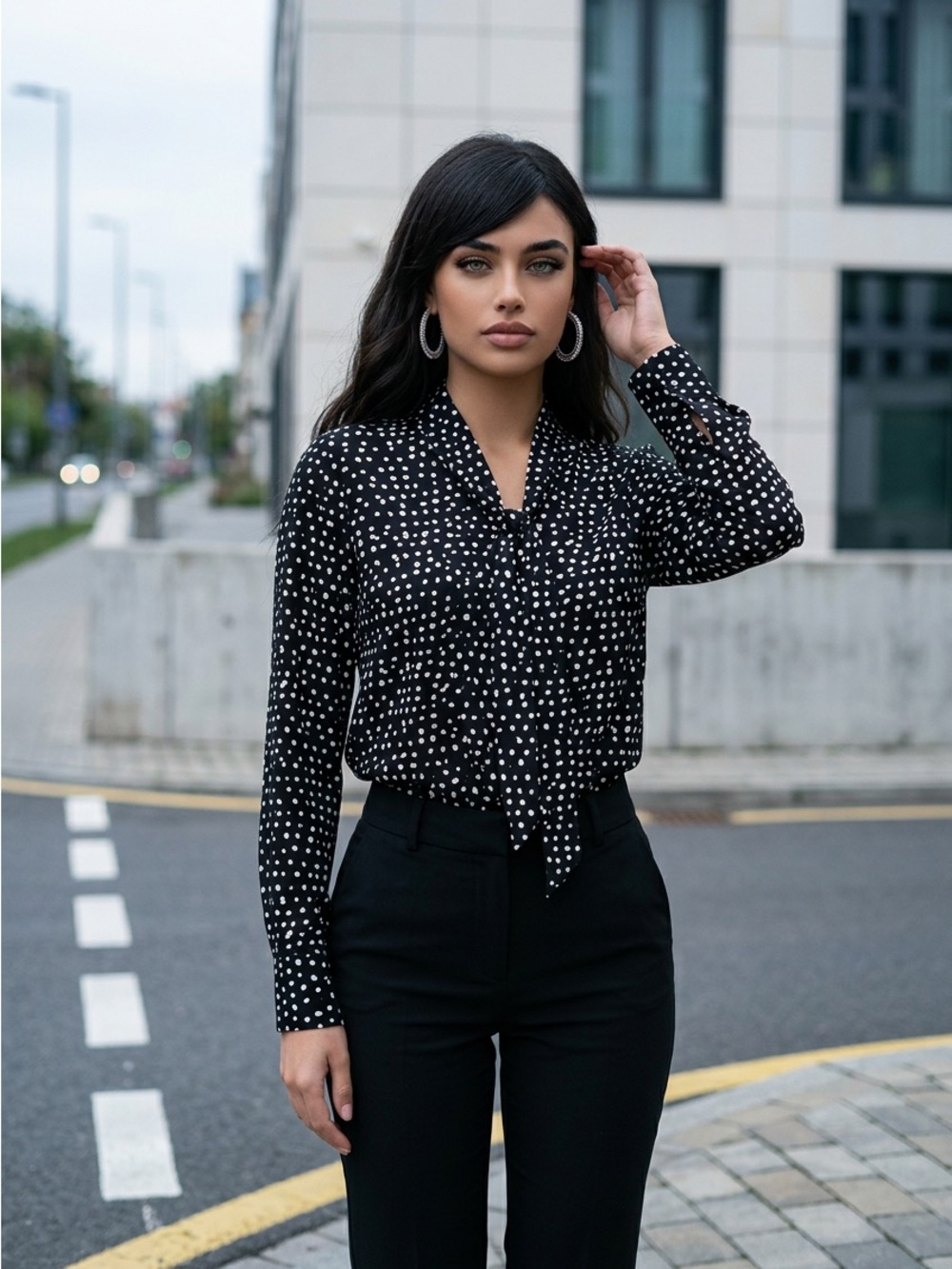 Banana Republic Black and White Polka Dot Blouse